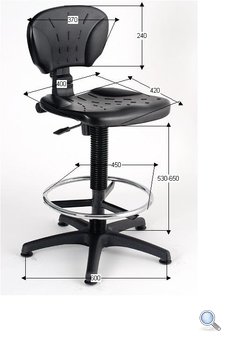 Wymiary krzesła przemysłowego LK Specjal Black