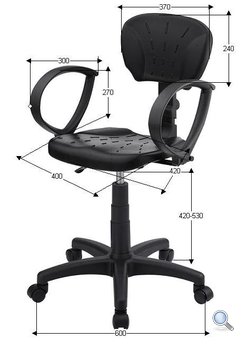 Wymiary krzesła przemysłowego LK Standard Plus