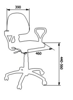 Wymiary krzesła przemysłowego PL Standard Plus II