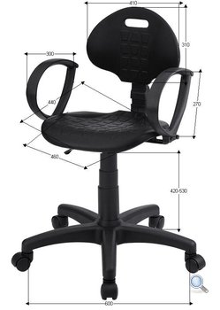 Wymiary krzesła przemysłowego Pro Standard Plus