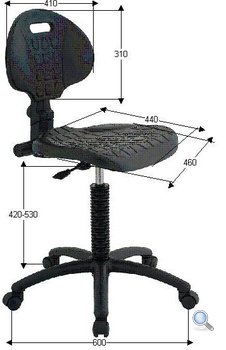 Wymiary krzesła przemysłowego Pro Standard