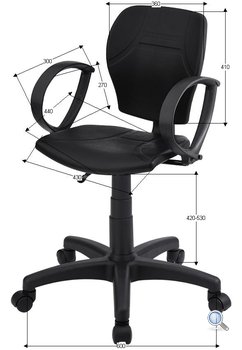Wymiary krzesła przemysłowego Techno Standard Plus