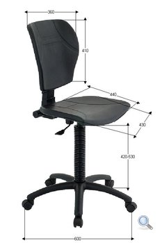 Wymiary krzesła przemysłowego Techno Standard